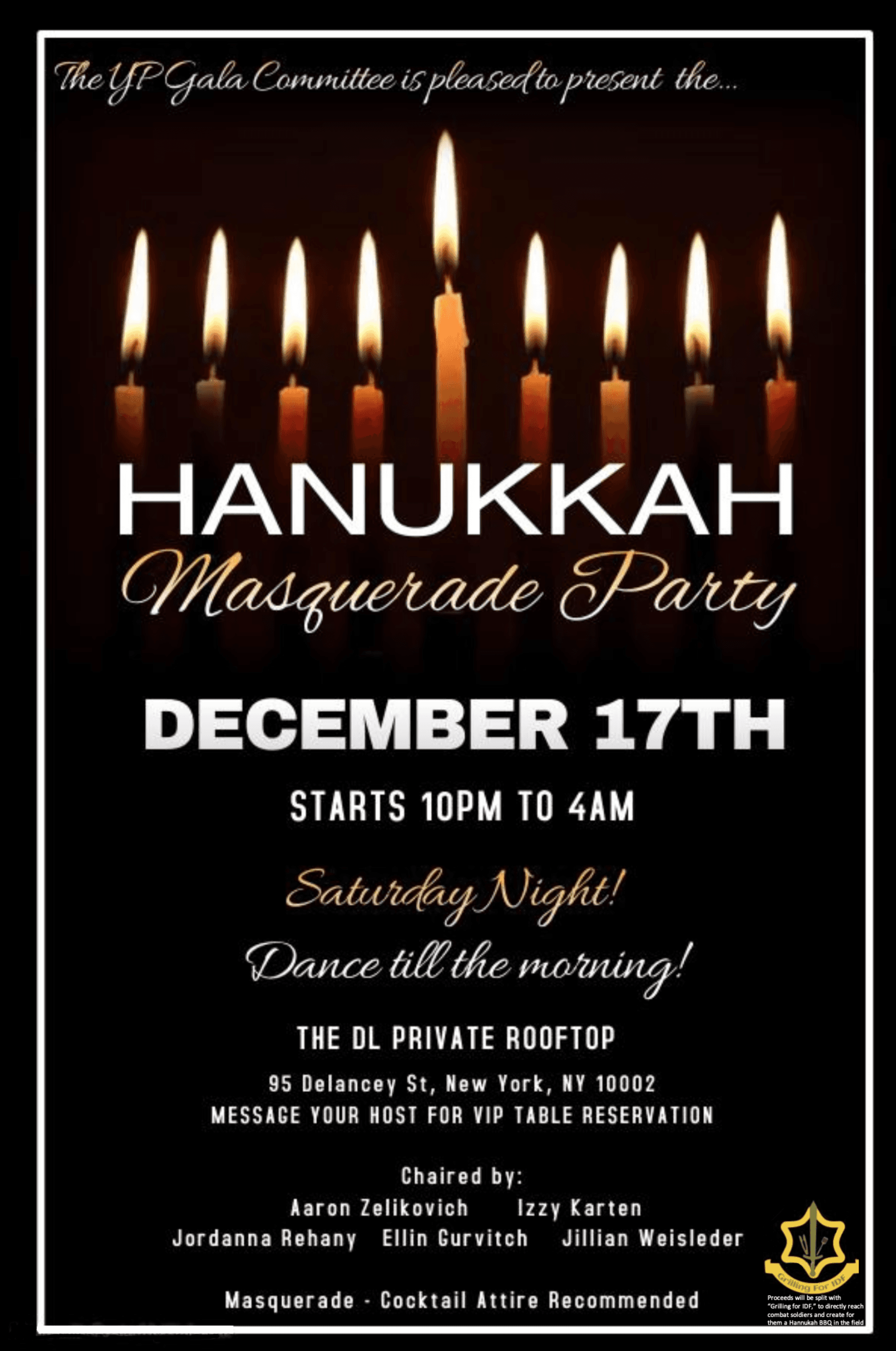 YP Gala Committee Hannukah Mascarade Party