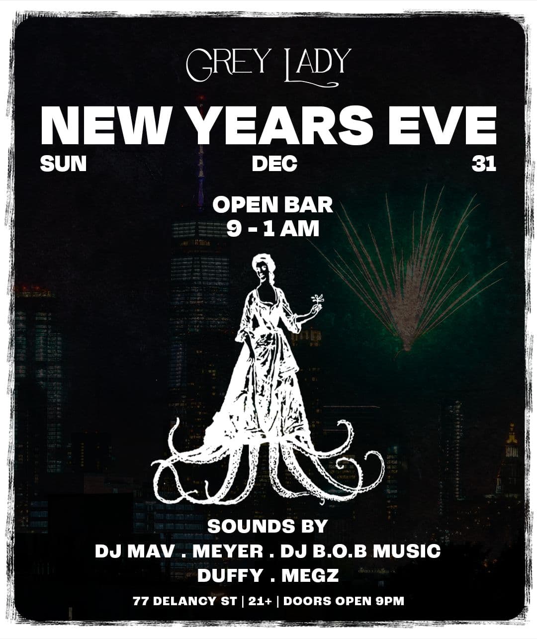 NEW YEARS EVE 2024 @ THE GREY LADY